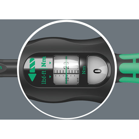 Wera klik-moment c 3 push r l justerbar momentnøgle (sort grøn, 40-200 nm)