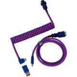 Keychron premium coiled aviator kabel, vinklet kabel (lilla, 1,08 meter)