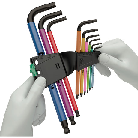 Wera sekskantnøglesæt 950 9 hex-plus multicolour hf 1 (sort, 9-delt, farvekodet)