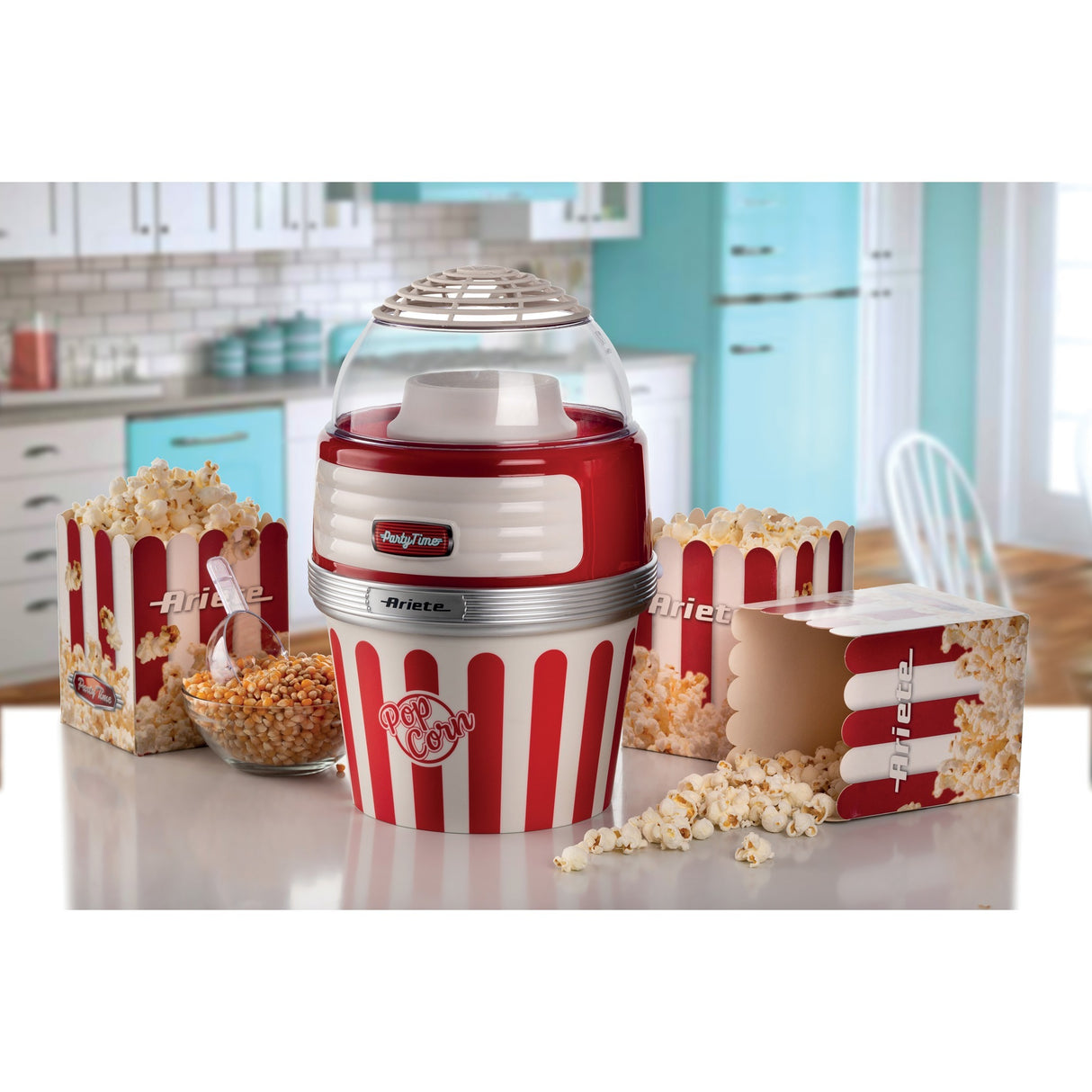 Ariete Party Time Pop Corn XL Machine 2957 00 popcornmaskine (rød hvid)