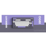 Iqunix og80 lavandin trådløst mekanisk tastatur (lavendel, us-layout (qwerty), cherry mx red, 80% (tkl), hot-swappable, pbt, 2.4ghz | bluetooth 5.1 | usb-c)