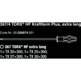 Wera 367 4 torx® hf kraftform plus skruetrækkersæt med holdefunktion med 300 mm lange klinger (sort grøn, 4 stk.)