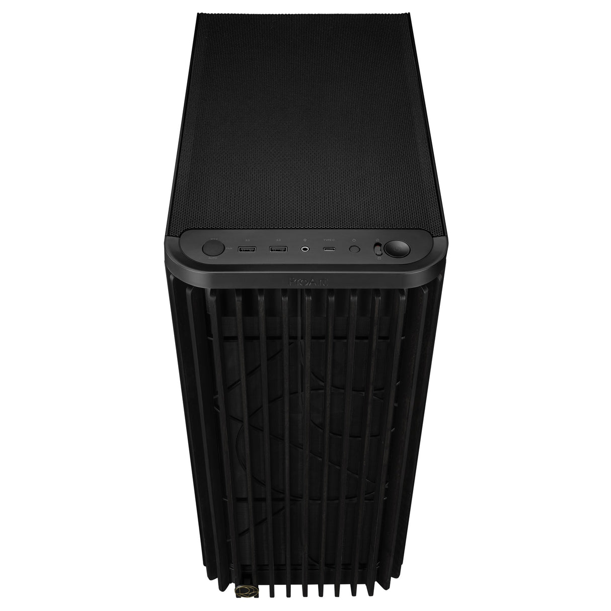 Asus proart pa401 wood edition - metalpanel midi tårnhus (sort | 2x USB-A | 1x USB-C)