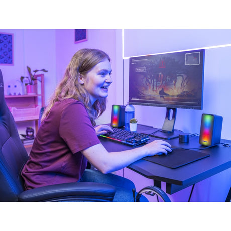 Trust GXT 611 Wezz Illuminated 2.0 RGB Speaker Set PC Speaker (sort, RGB LED'er)