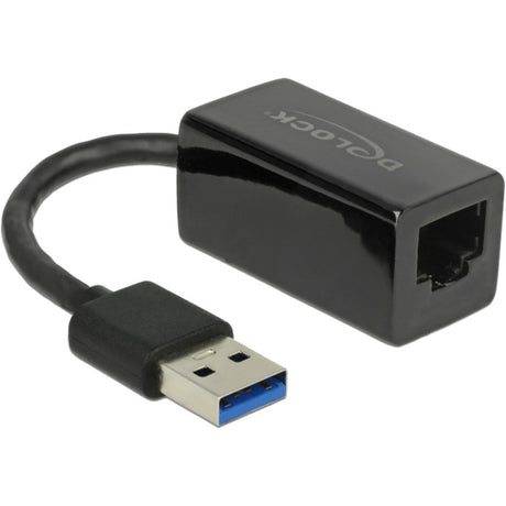 Delock superspeed USB-A (USB 3.1 Gen 1) han > Gigabit LAN 10 100 1000 Mbps kompakt adapter (sort, 12,7 centimeter)