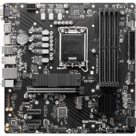 MSI Pro B760M-P Socket 1700 bundkort (sort, RAID, GB-LAN, lyd, µATX)
