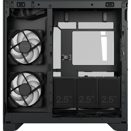 Fractal design pop 2 vision rgb midi tower behuizing (zwart | 1x usb-a | 1x usb-c | rgb | tempered glass)