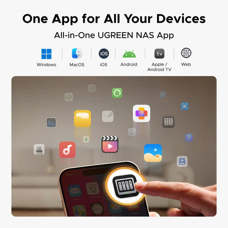 Ugreen nasync dh2300 (grå, 1GBE, HDMI, USB)