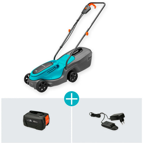 Gardena powermax 30 18v p4a læs plæneklipper batteri inkl. lader 18 v klippebredde max. 300 mm