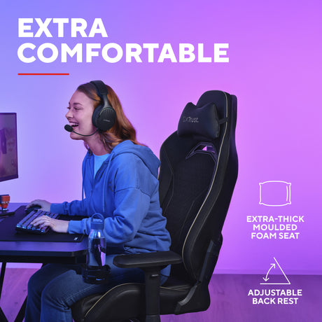 Trust gxt 721 ruya pro premium comfortabele gaming stoel (zwart geel)