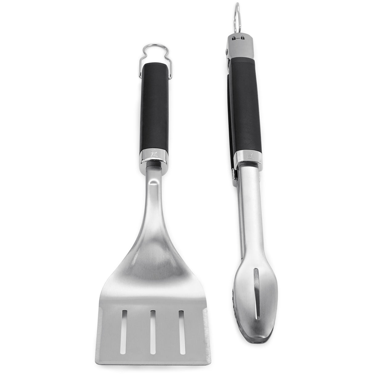 Weber præcisionsgrilltang og -spatelsæt grillbestik (rustfrit stål sort)