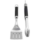 Weber præcisionsgrilltang og -spatelsæt grillbestik (rustfrit stål sort)