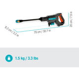 Gardena aquaclean 24 18 v p4a solo højtryksrenser (grå turkis, 14800-55, batteri medfølger ikke)