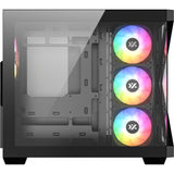 Xyz PC Gear Qubex Midi Tower-hus (sort | 2x USB-A | 1x USB-C | Hærdet glas)