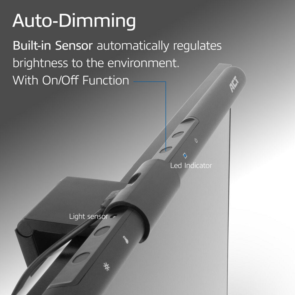 Akt-tilslutning dæmpbar skærm LED-lysbjælke LED-bjælke (sort, USB-drevet, 3000k-6500k)