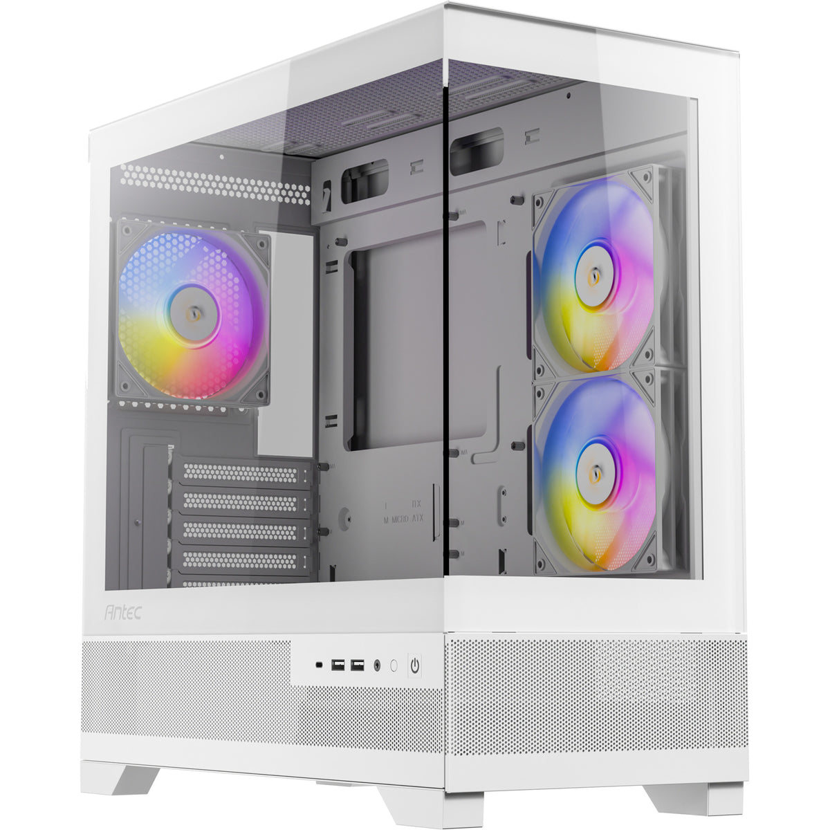 Antec cx500m argb mini tårnhus (hvid | 2x USB-A | 1x USB-C | hærdet glas)