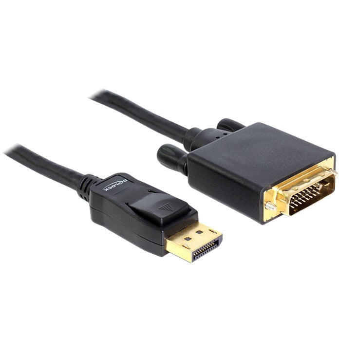 Delock displayport > dvi 24+1 kabel (sort, 3 meter)