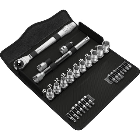 Wera 8100 sc 7 zyklop metal skraldesæt med gennemskydningsfirkant 1 2 drivværktøjssæt (28 stk.)