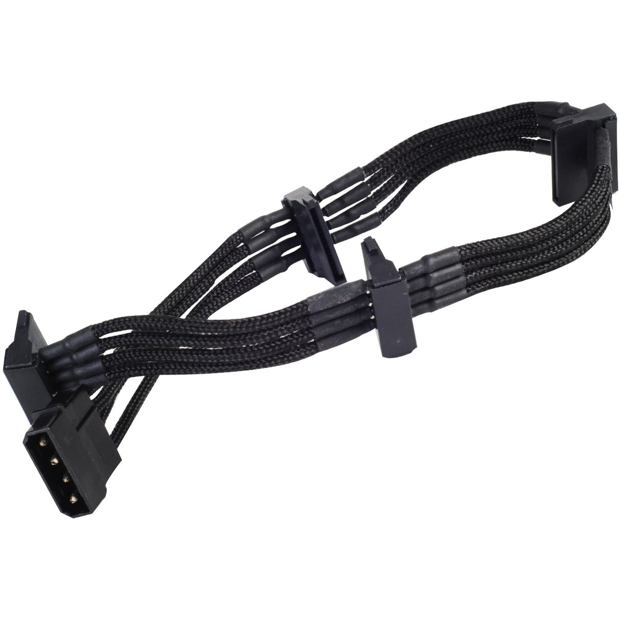 Silverstone-adapter 4-benet molex > 4x 15-benet sata (sort, pp07-btsb)