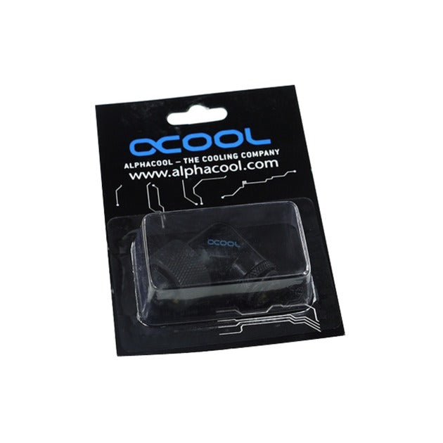 Alphacool 16 10 kompressionsfitting 90° drejelig g1 4 tilslutning (sort)