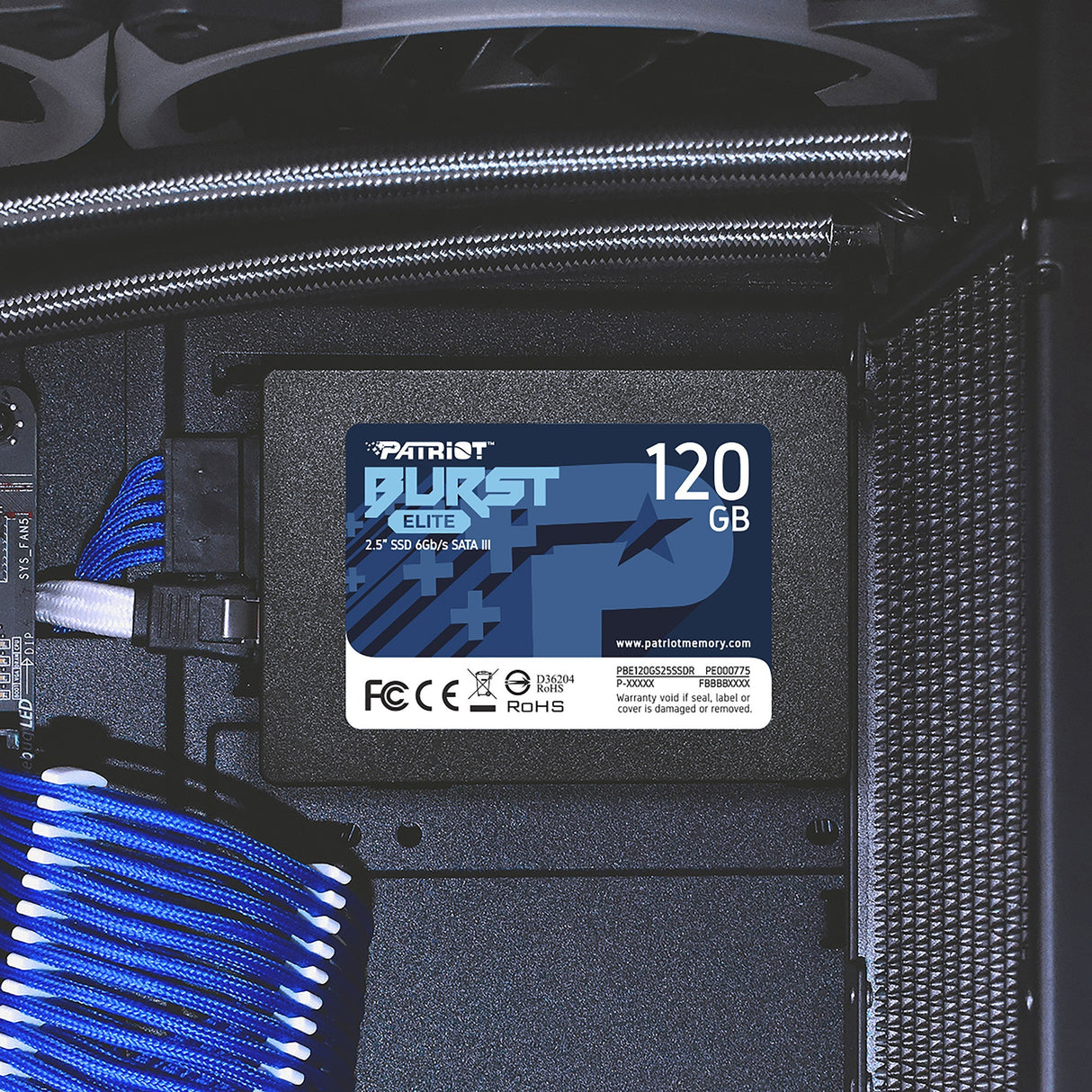 Patriot burst elite 120 GB SSD (sort, pbe120gs25ssdr, sata 6 GB s)