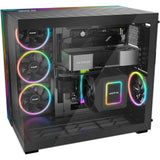 Vær stille! lys base 900 dx stort tårnhus (sort | 2x USB-A | 1x USB-C | RGB | vindue)