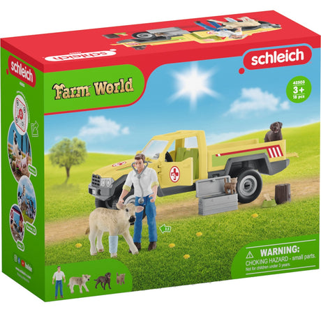 Schleich farm world play figur sæt dyrlæge besøg på farmen