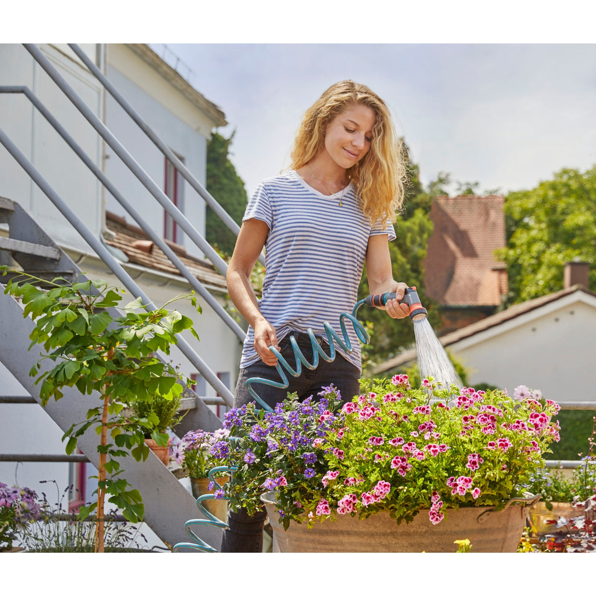 Gardena city gardening balkon broes sprøjtepistol (grå orange, 18304-20)