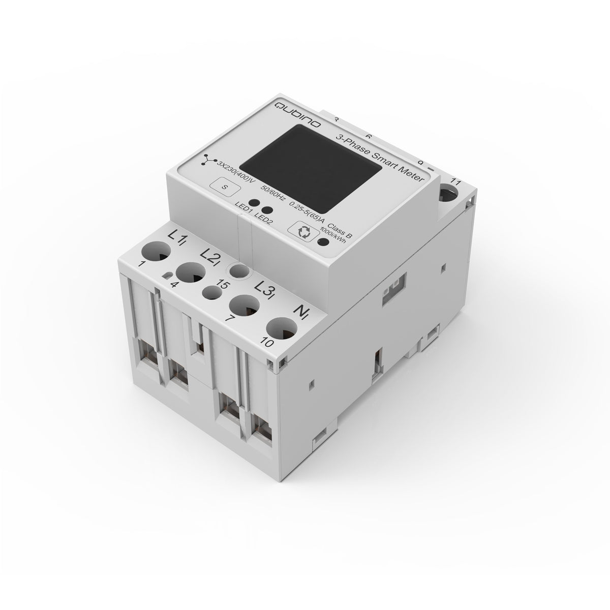 Qubino 3-faset smartmåler energibesparelse (hvid, z-wave plus)