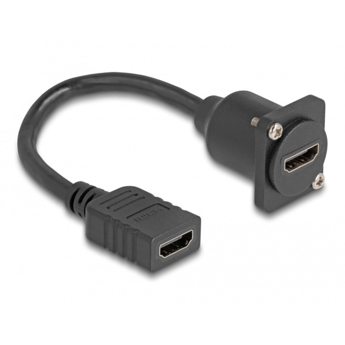 Delock d-type hdmi kabel hun til hun kabel (sort, 20 cm)