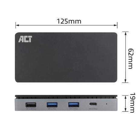 Act tilslutning USB-C 4K MST dockingstation (sort grå)
