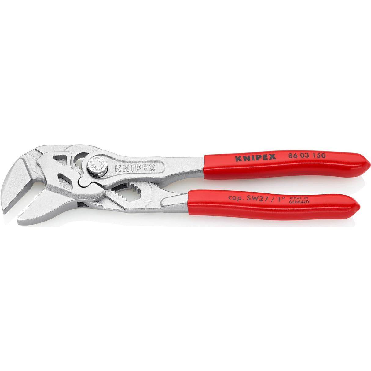 Knipex 86 03 150-serien - justerbar tang - 150 mm - flade kæber - ergonomisk håndtag