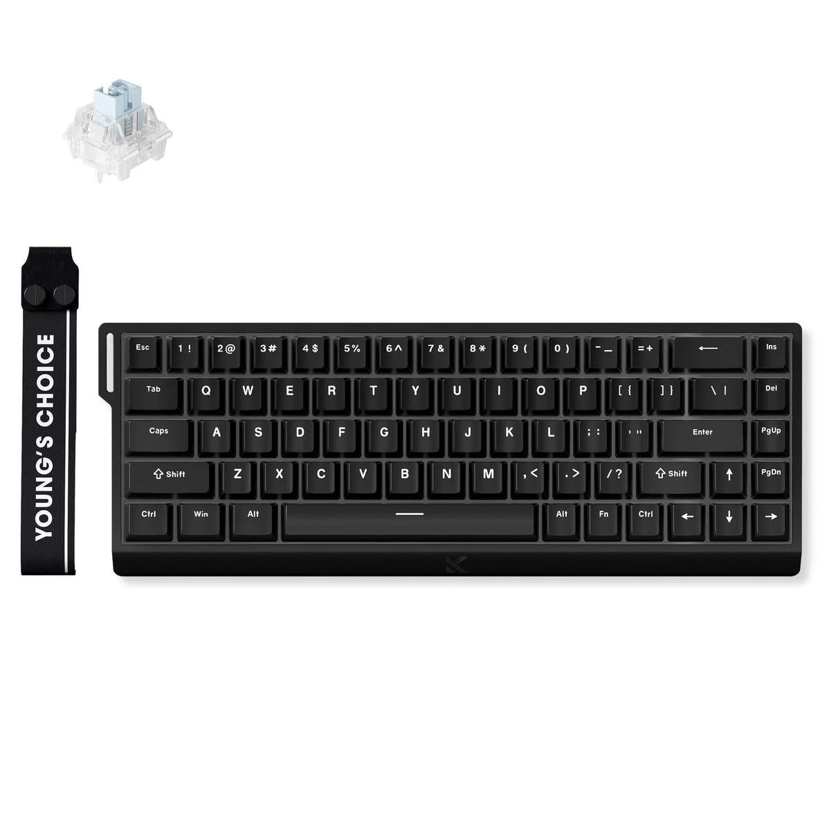 Mchose ace 68 hall effekt magnetisk switch gaming tastatur (sort, us layout, isblå magnetisk, 60%, rgb, hot swap, usb-c, hall effekt sensor)