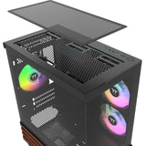 Thermaltake view 170 ws argb mini tårnhus (sort træ farve | 2x usb-a | rgb | vindue)