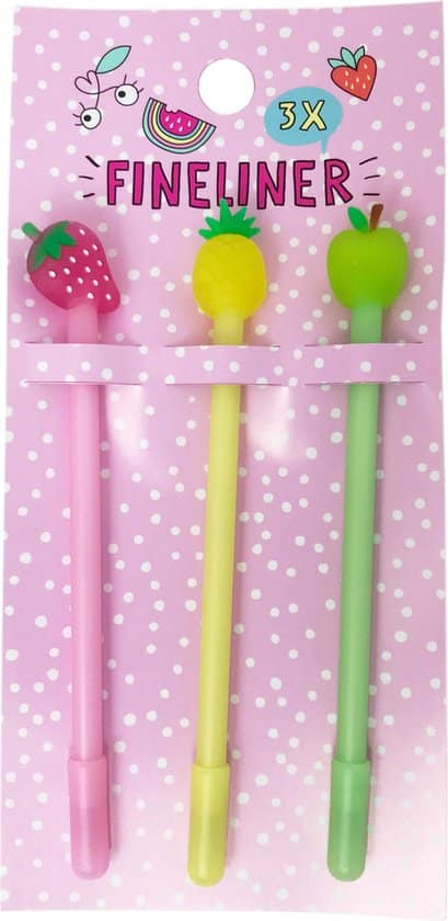 Van der Doelen 3 fineliners sommer sjov frugt