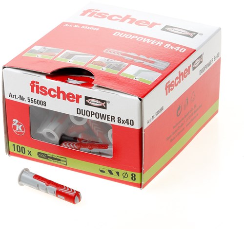 Fischer duopower | universalstik | 8x40 mm - 100 stykker - 535455