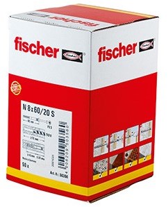 Fischer n 8x60 20 s sømprop (50) 50 stk - 50356