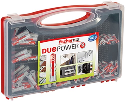 Fischer rød boks duopower stik sortiment i etui 1 stk - 535973