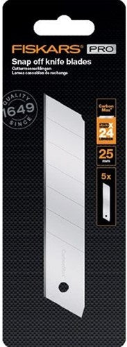 Fiskars carbonmax ekstra snap-off kniv | 25 mm | 5 stk | 1027233 1027233