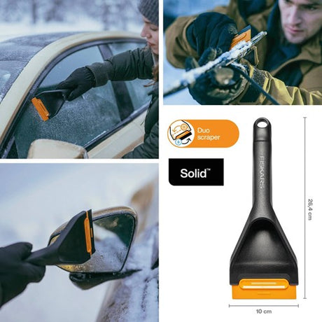 Fiskars solid serie - dubbele auto schraper - inwisselbaar mes - ergonomische handgreep