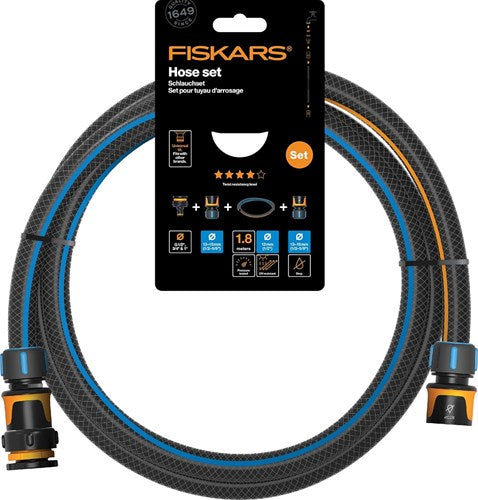Fiskars haveslangesæt 13 mm (1 2 ) 1,8 m – 1057621