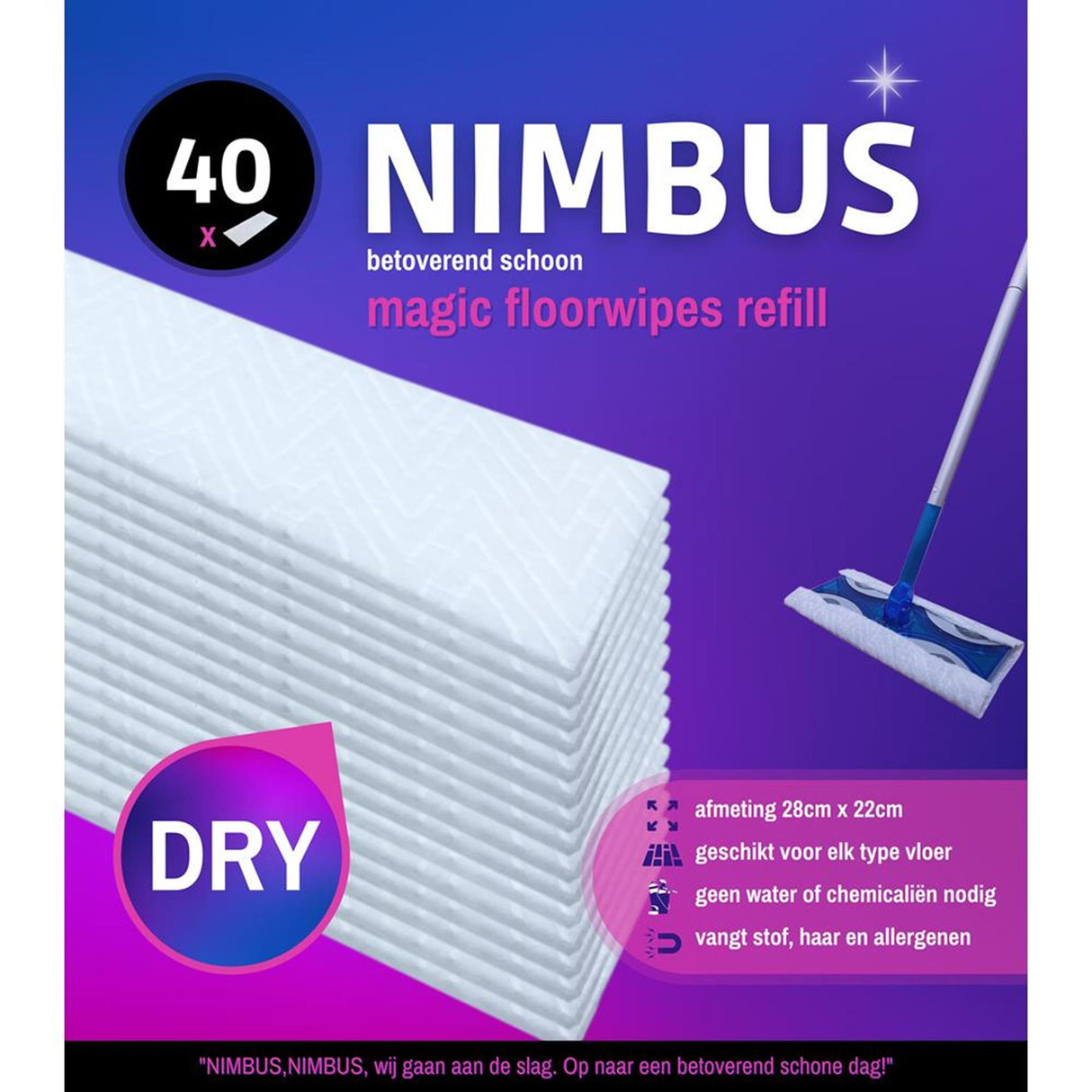 Nimbus magiske gulvservietter refill 28x22cm 40 stk