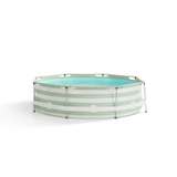 Essens | grøn hvid overjordisk swimmingpool rund 305x76 cm inkl. tilbehør