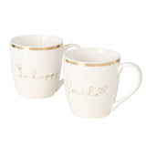 Boltze hjemmekrus davina be happy smile 400ml ø9,5xh10cm beige guld
