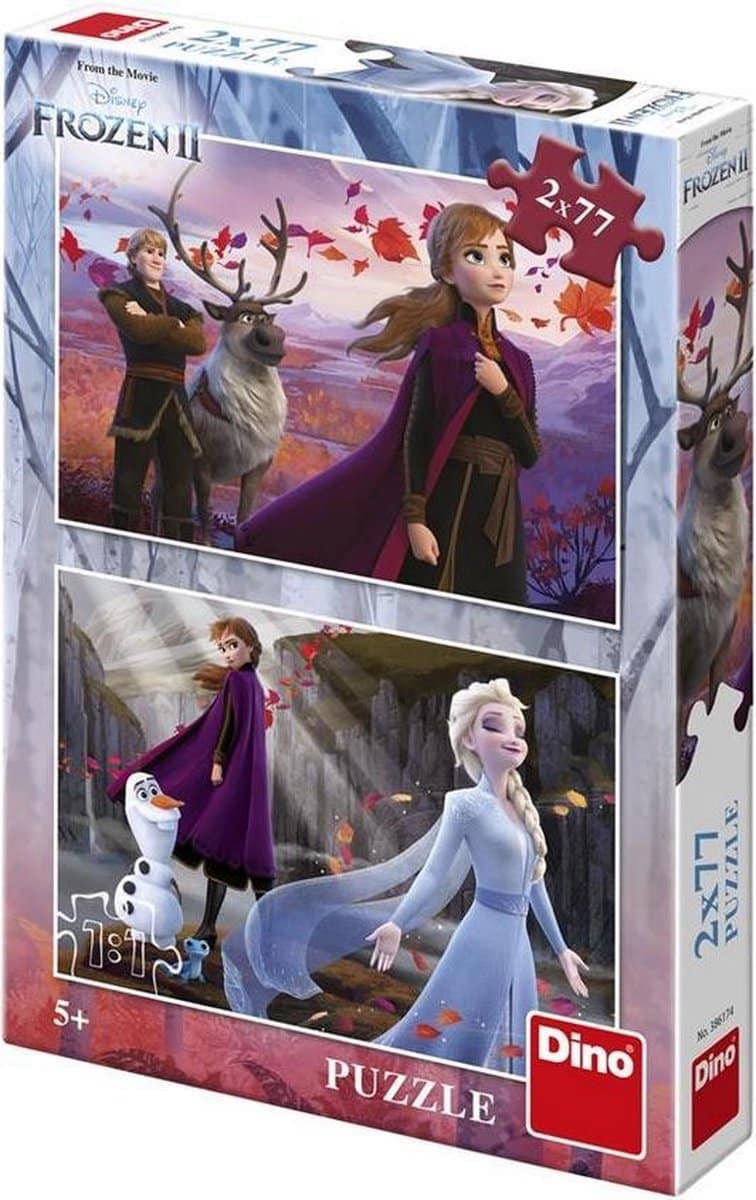 Dinotoys dino puslespil - Disney's Frozen II - 2 x 77 brikker