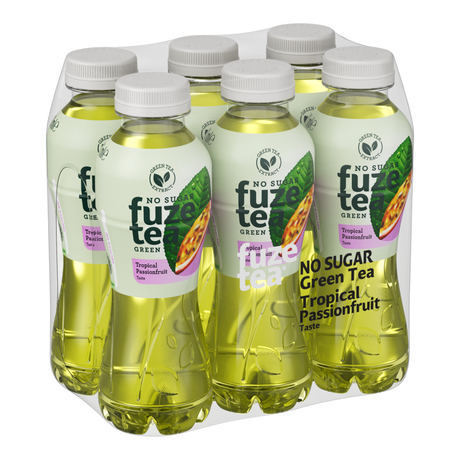 Fuze tea green tea tropical passionfruit no sugar (6x 400 ml)