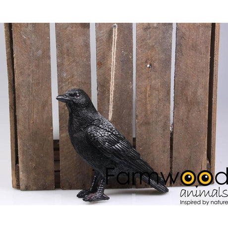 Bondetræ dyr havestatue fugl krage 24x10x20cm