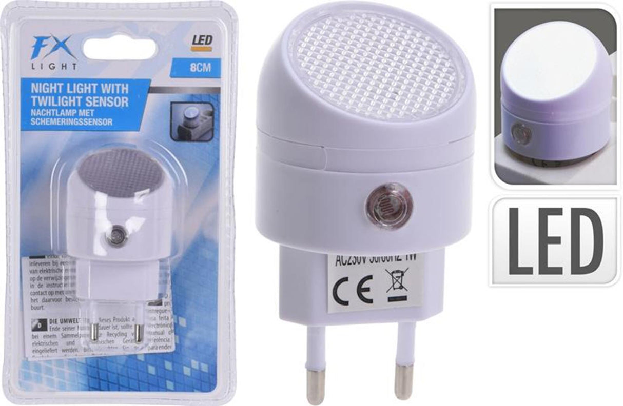 Fremragende elektrisk natlampe LED med sensor hvid