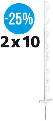 Gallagher duopack vario paal wit 1,00m (2x10) - 069330 069330