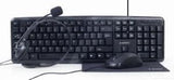 Enzo gembird hjemmearbejdssæt sort tastaturmus + måtte og headset - 9510121